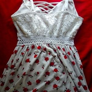 White shirt with rose print